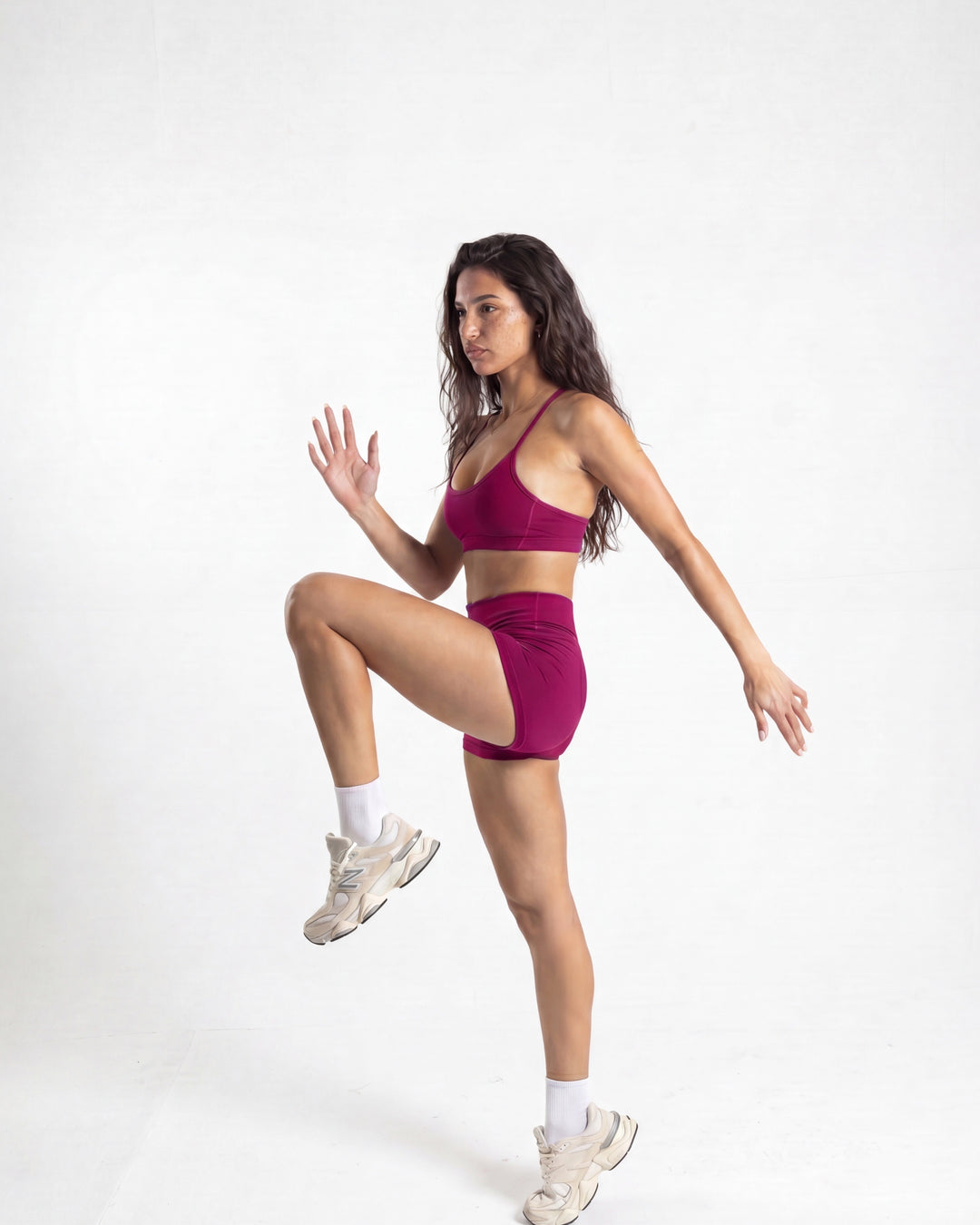 Aura yoga bra- Cherry