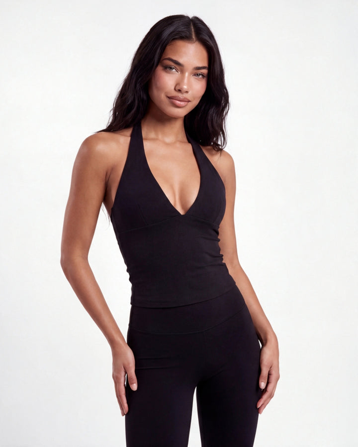 Aura Halter V-Tank- Black