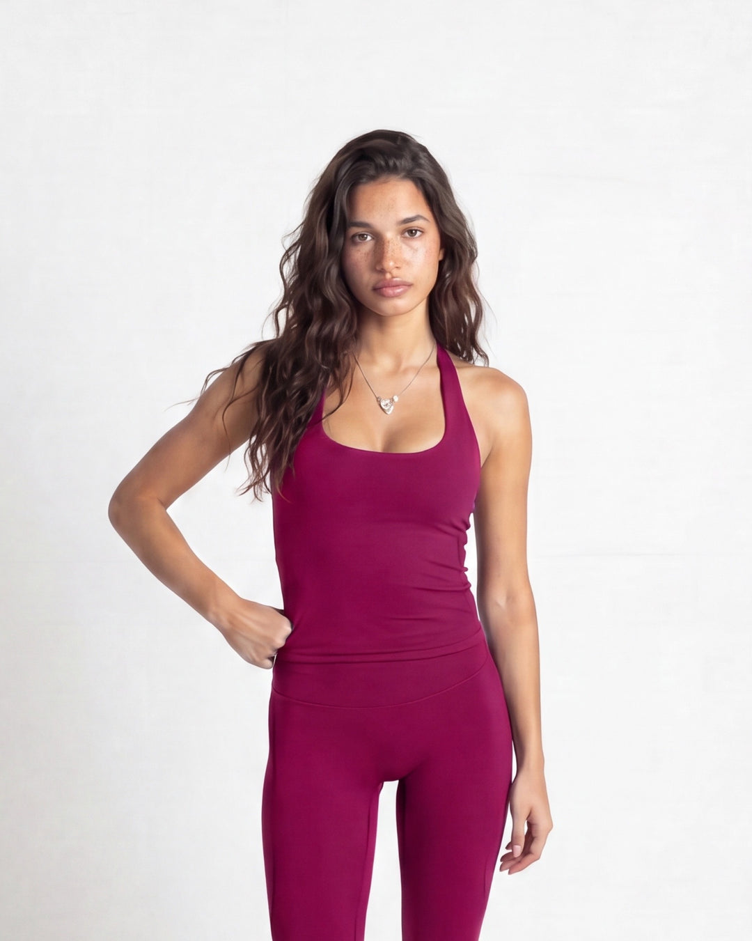 Aura Scoop Tank- Cherry