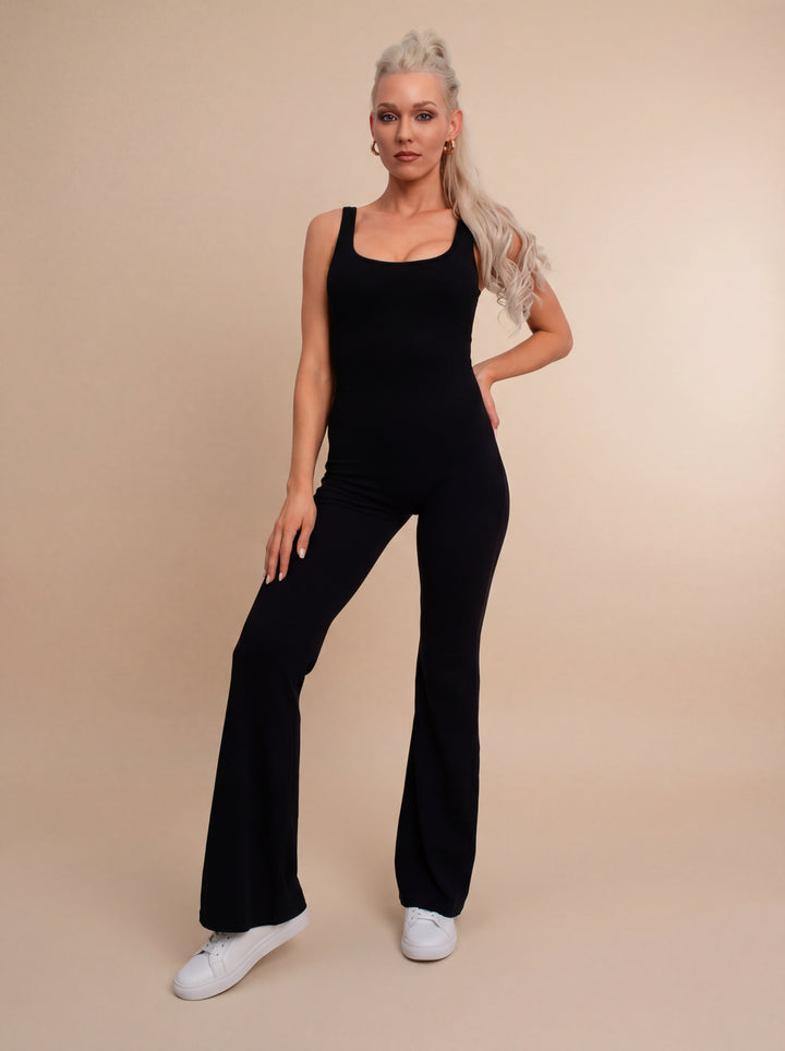 Flared Full Length Jumpsuit
