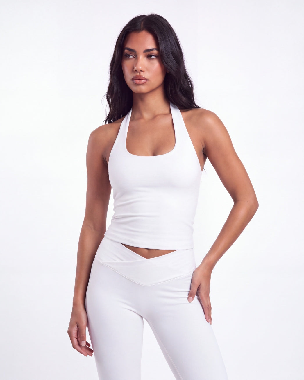 Aura Scoop Tank- White