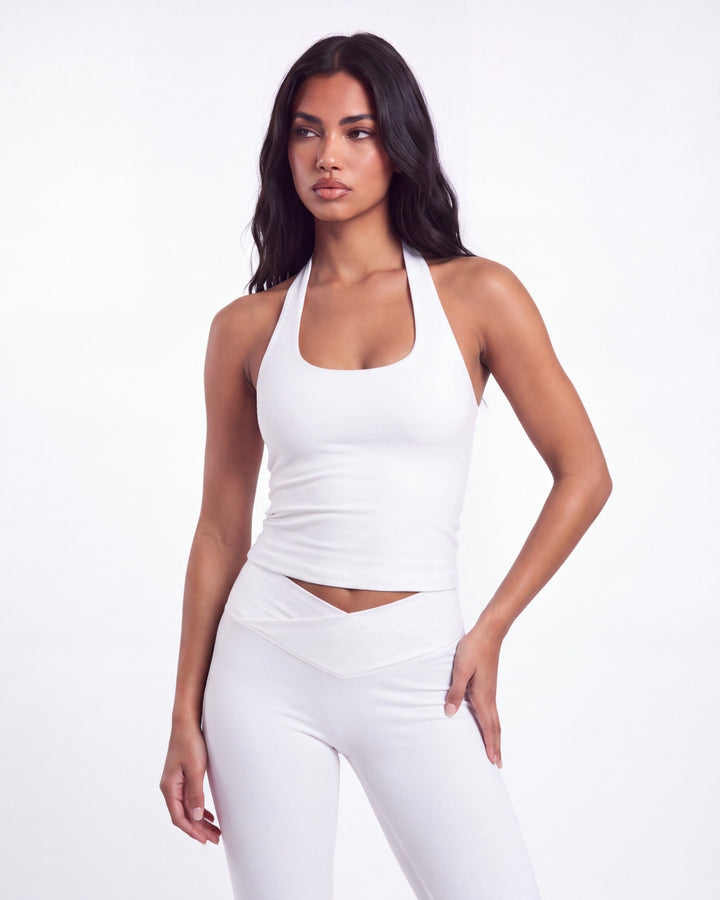 Aura Scoop Tank- White