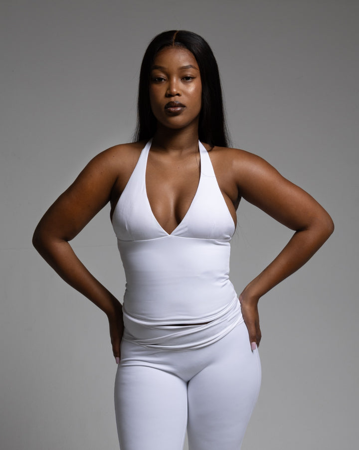 Aura Halter V-Tank- White